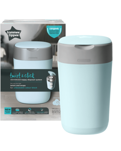 TOMMEE TIPPEE TWIST AND CLICK NAPPY DISPOSAL SYSTEM BABY BLUE