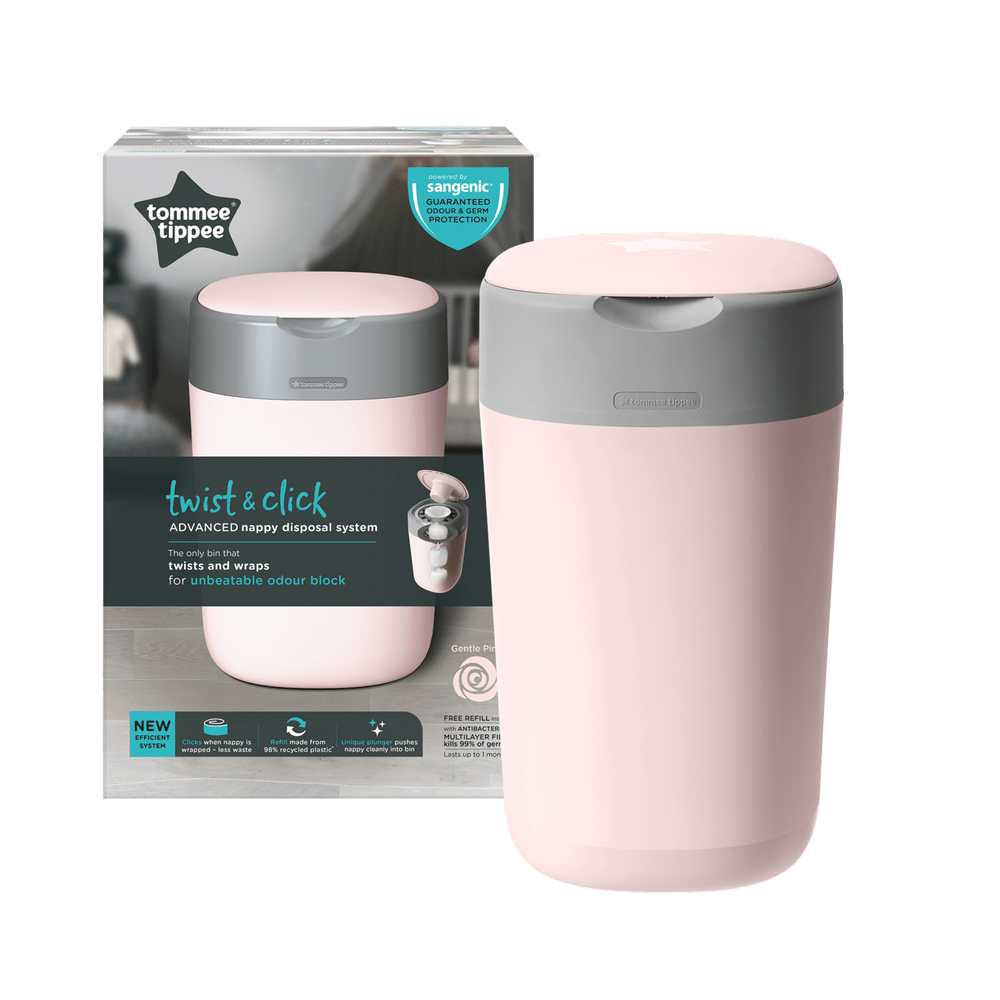TOMMEE TIPPEE TWIST AND CLICK NAPPY DISPOSAL SYSTEM PINK