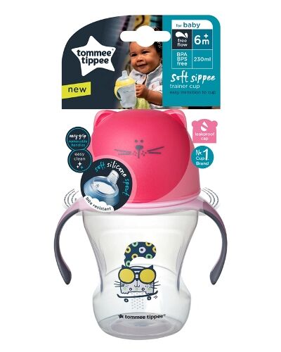 TOMMEE TIPPEE SOFT SIPPEE TRAINER CUP 230ml PINK